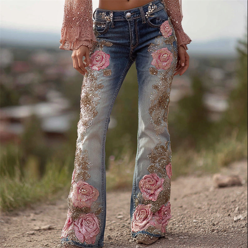 BELLA FLORAL BOHO JEANS